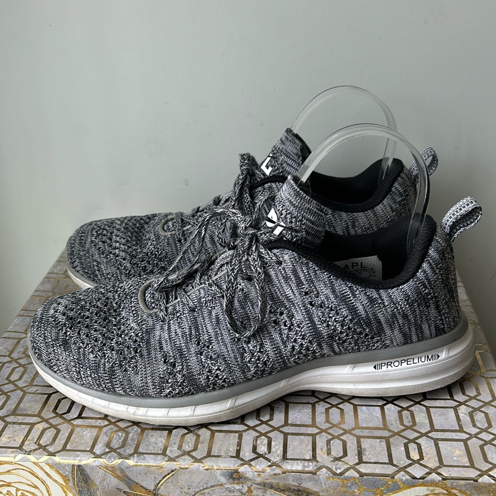 APL Techloom Pro Heather Grey Knit Running Sneaker Women's size 8